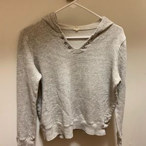 j crew v neck mid length hoodie